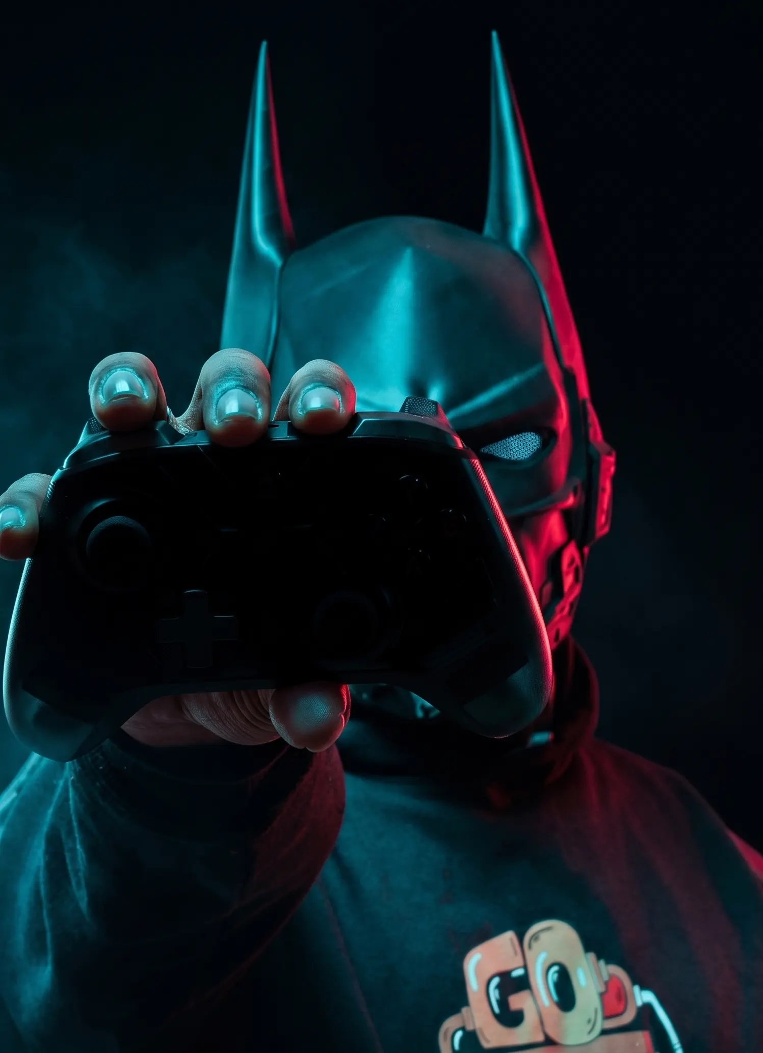Masked Arkade Knight creator in the studio